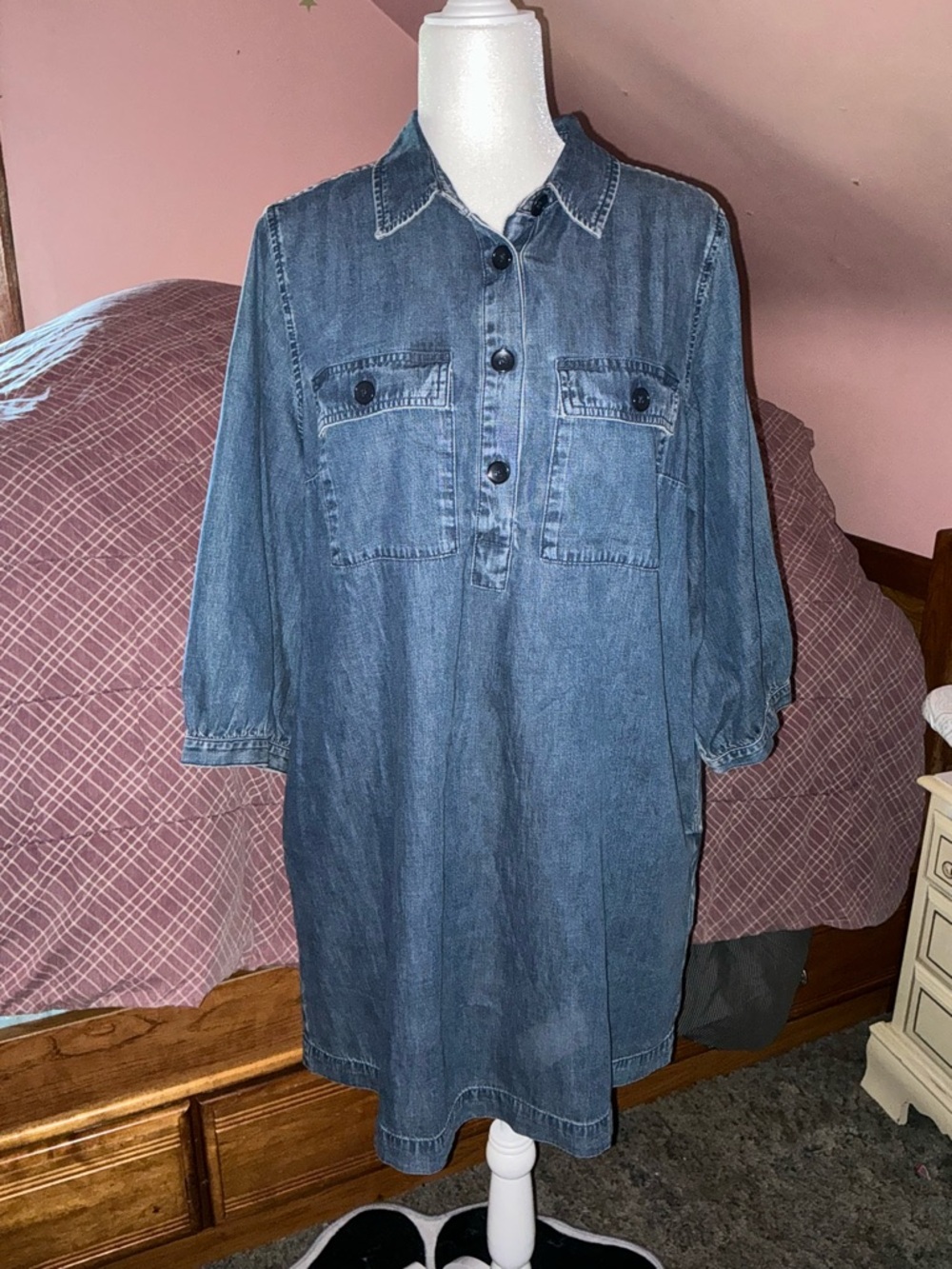 GAP Blue Denim Shirt Dress